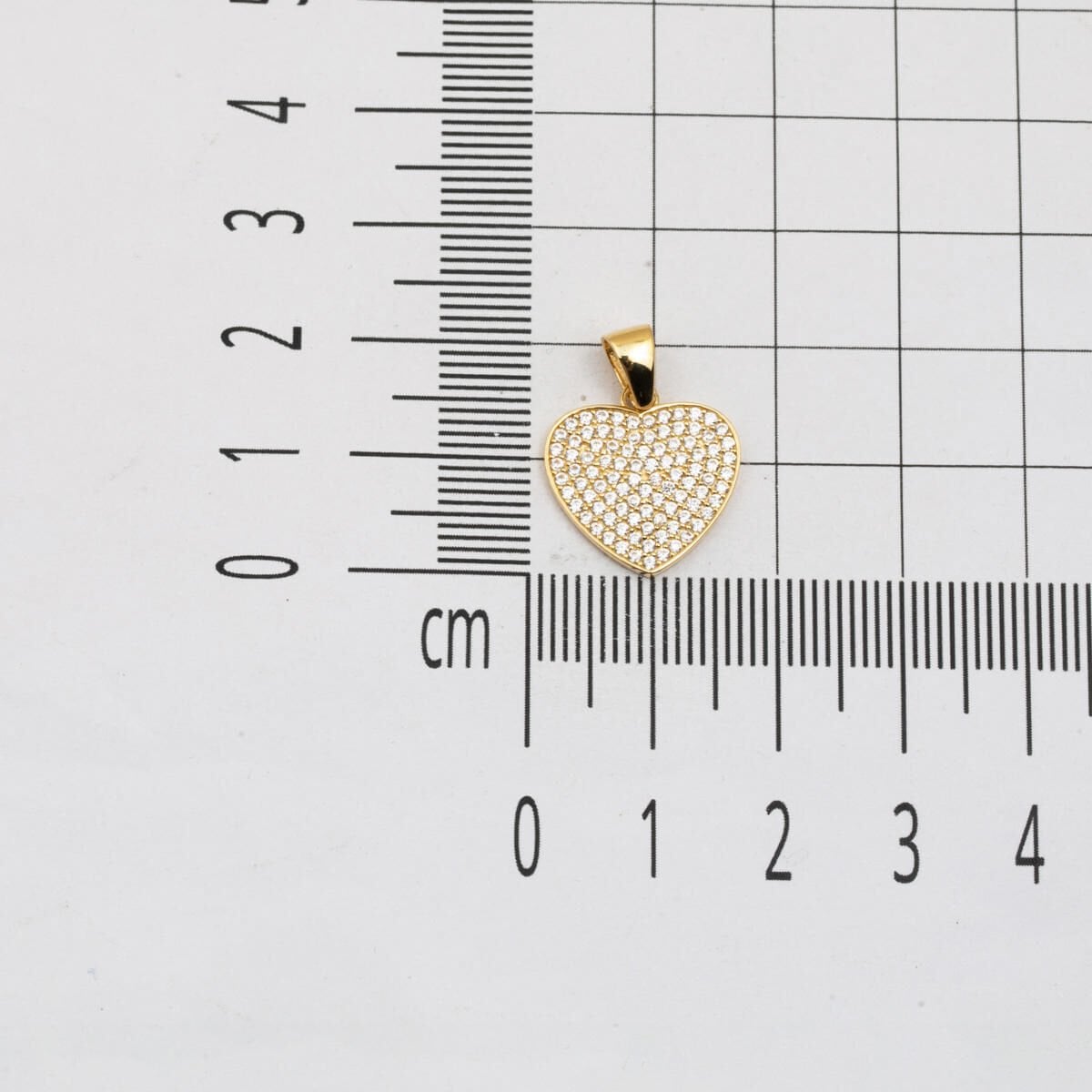 14K Yellow Gold Sparkling Heart Cubic Zirconia Pendant