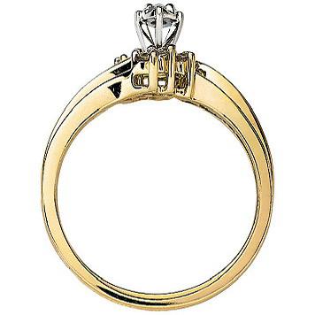 10k Yellow Gold Marquise Diamond Solitaire Bridal Wedding Ring Set 1/4 Cttw
