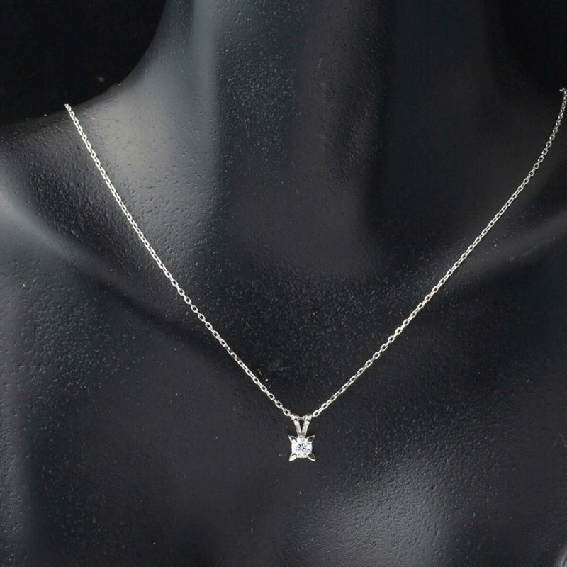 14K White Gold 0.45 Ct Moissanite Solitaire Necklace