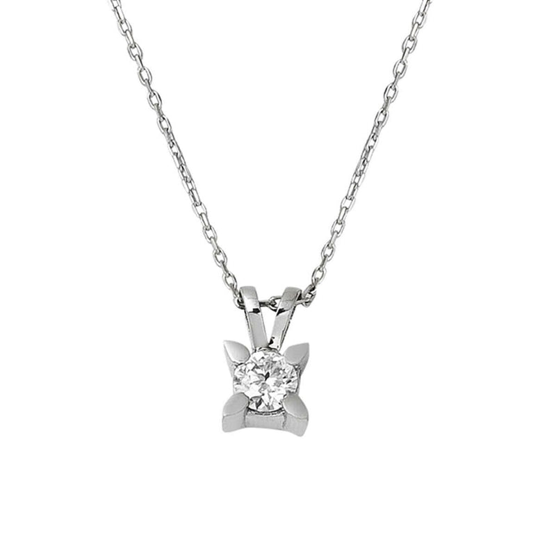 14K White Gold 0.45 Ct Moissanite Solitaire Necklace