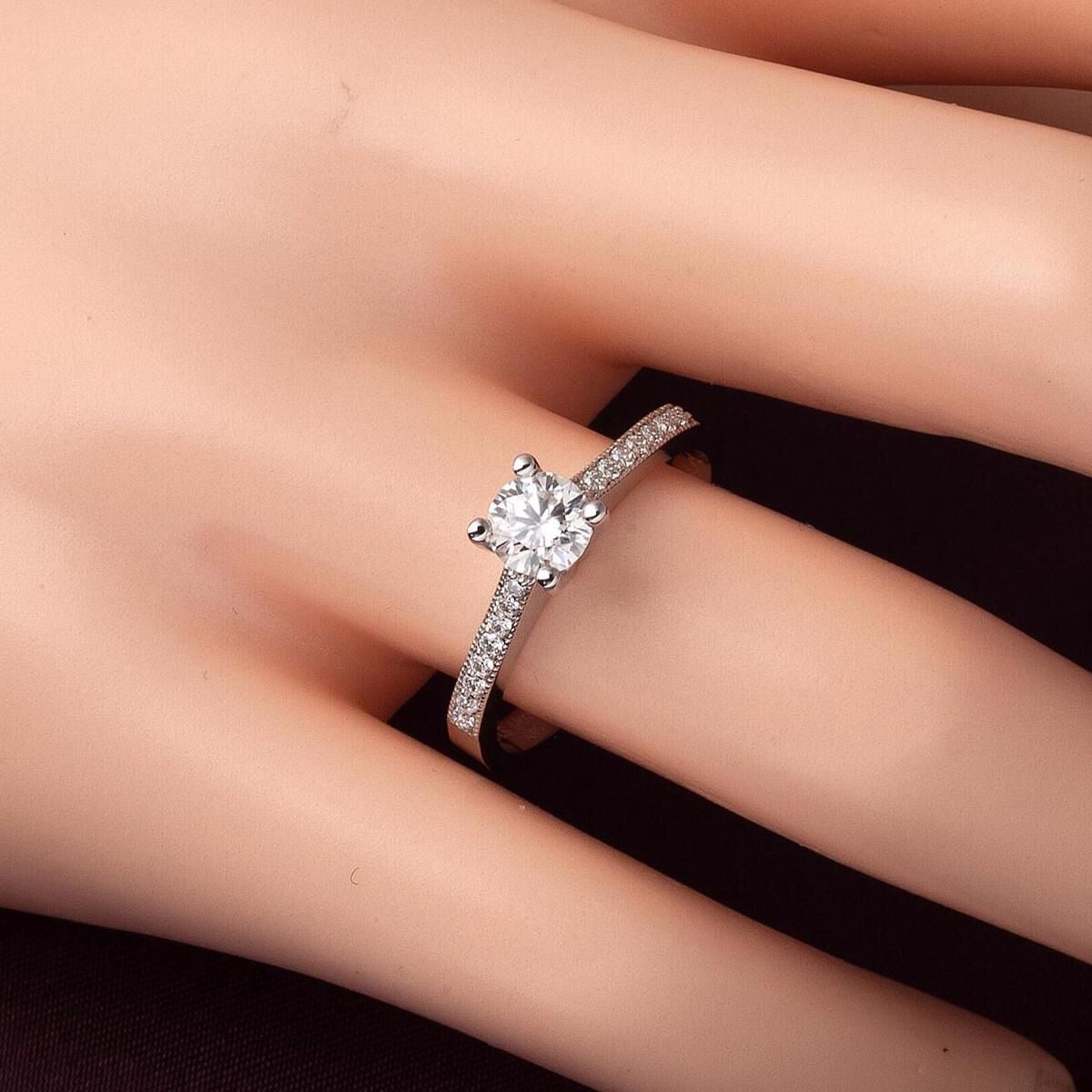 14K White Gold 0.45 Ct Solitaire Diamond Ring