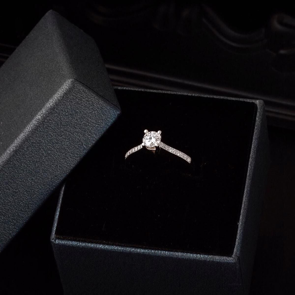 14K White Gold 0.45 Ct Solitaire Diamond Ring