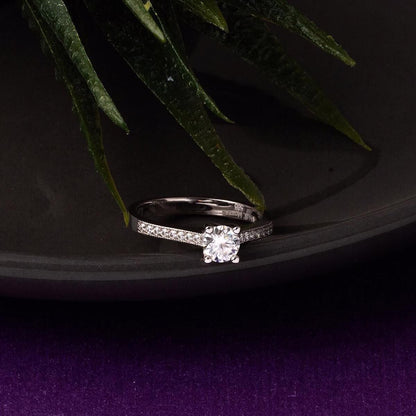 14K White Gold 0.45 Ct Solitaire Diamond Ring