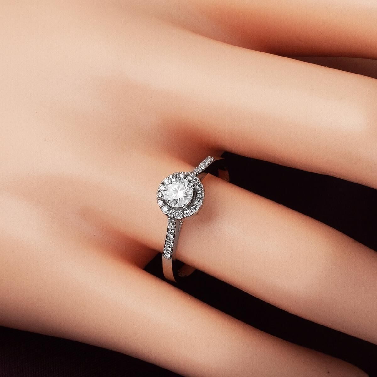 14K White Gold Moissanite Solitaire Ring