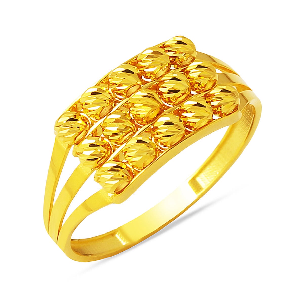 14K Yellow Gold Bead Ring