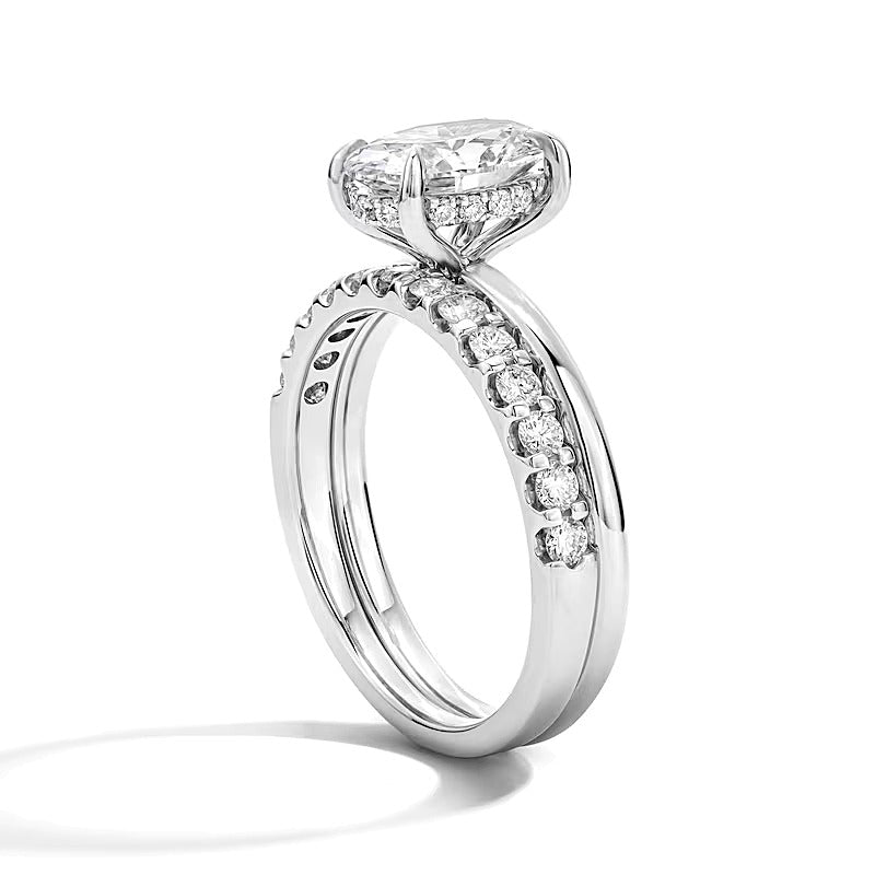 2.0 CT. TW Oval Lab-Grown Diamond Bridal Set in 14K White Gold (F/VS2)
