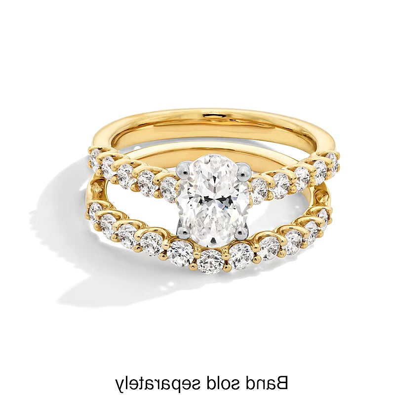 1.5 CT. TW Oval Lab-Grown Diamond Engagement Ring in 14K Gold (I/SI2)
