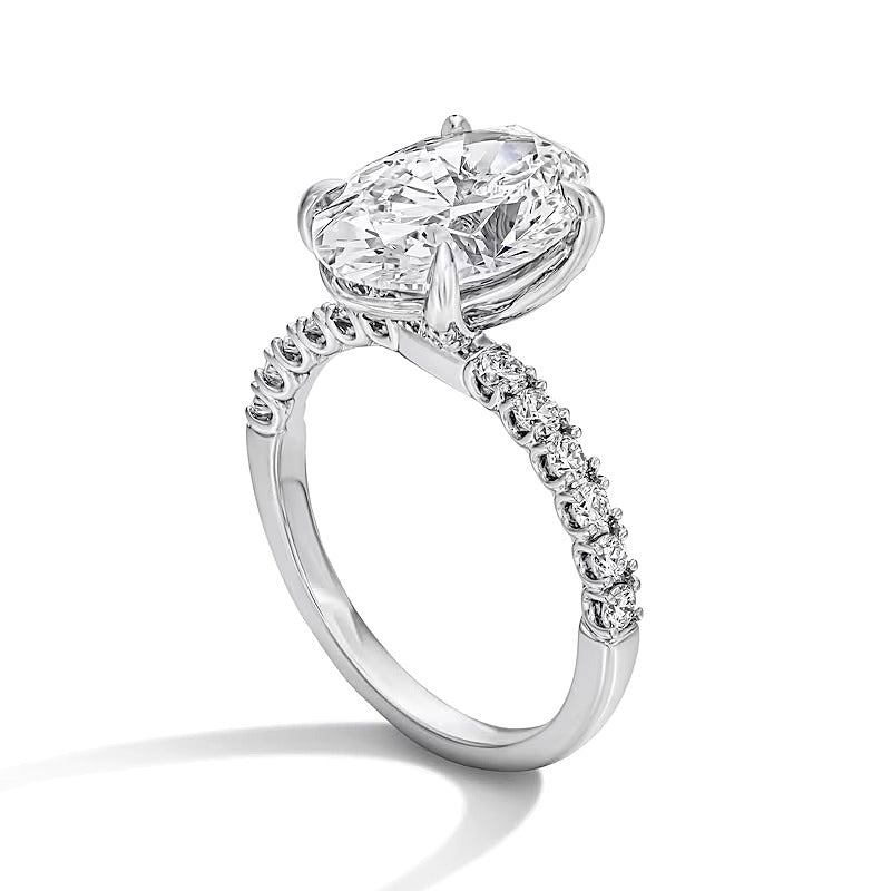 4.5 CT. TW Oval Lab-Grown Diamond Engagement Ring in 14K White Gold (F/VS2)
