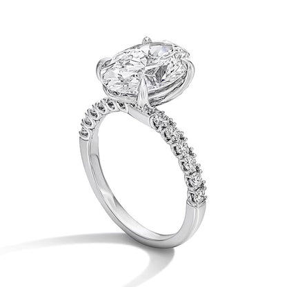4.5 CT. TW Oval Lab-Grown Diamond Engagement Ring in 14K White Gold (F/VS2)