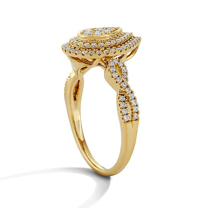 0.5 CT. TW Multi-Diamond Double Frame Engagement Ring in 10K Gold