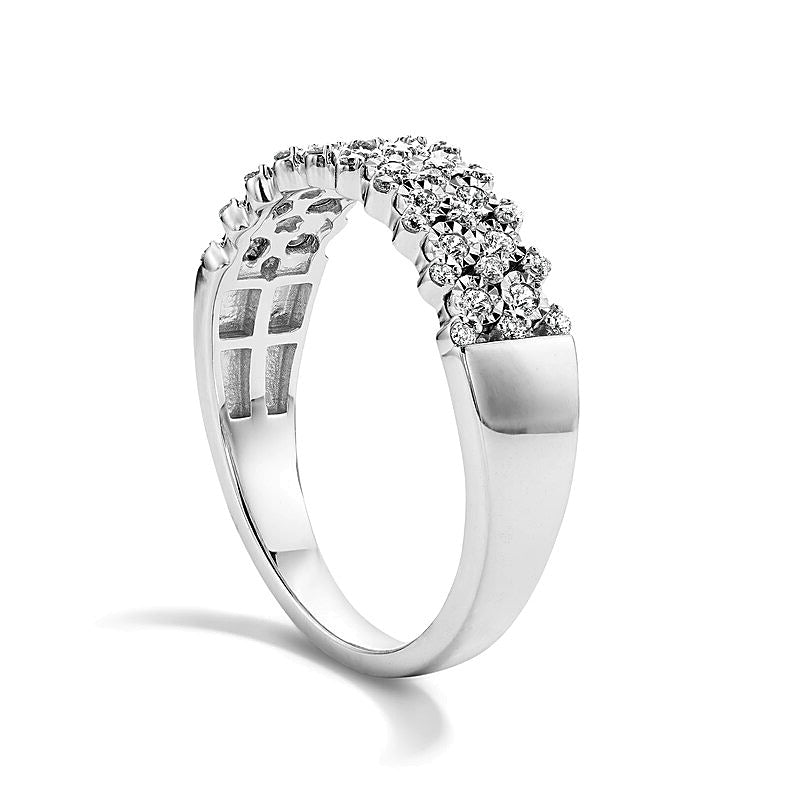 0.25 CT. TW Diamond Multi-Row Anniversary Band in 10K White Gold