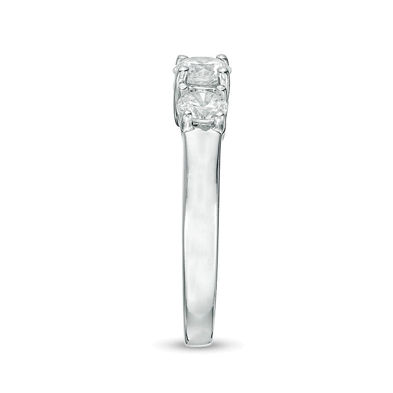 1.0 CT. TW Diamond Three Stone Engagement Ring in 14K White Gold