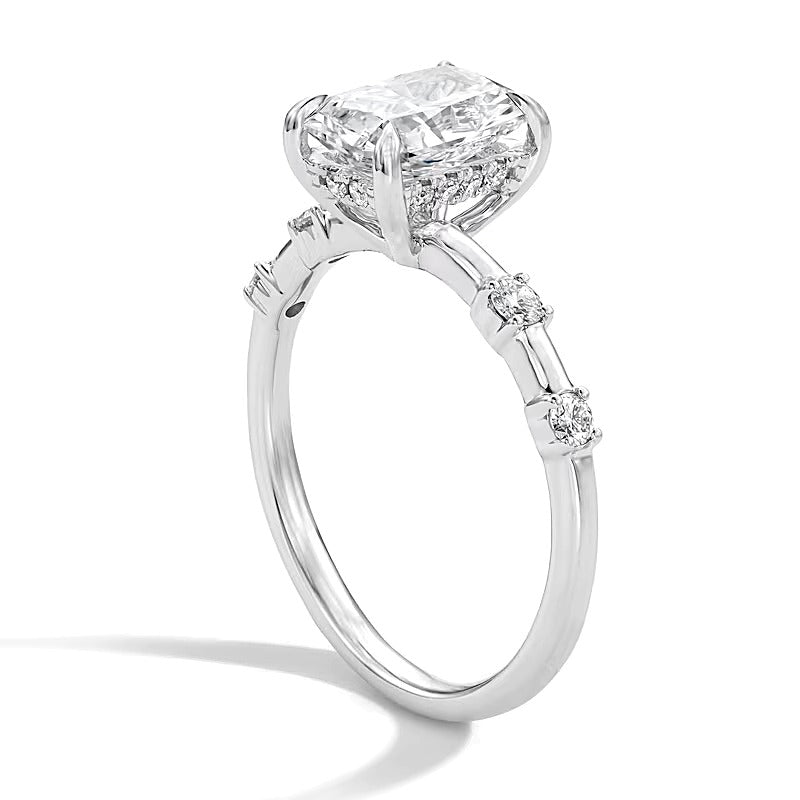 1.75 CT. TW Radiant-Cut Lab-Grown Diamond Hidden Frame Engagement Ring in 14K White Gold (F/VS2)