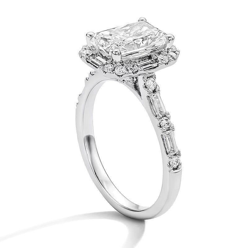 2.63 CT. TW Radiant-Cut Lab-Grown Diamond Frame Engagement Ring in 14K White Gold (F/VS2)