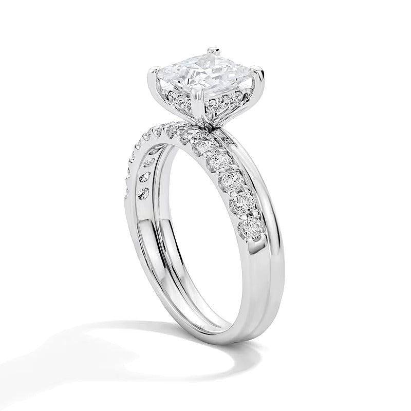 2.0 CT. TW Princess-Cut Lab-Grown Diamond Bridal Set in 14K White Gold (F/VS2)