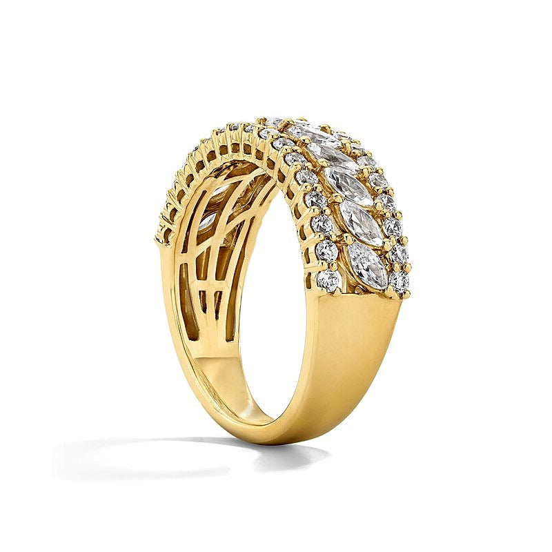 1.25 CT. TW Marquise-Cut Lab-Grown Diamond Multi-Row Anniversary Band in 14K Gold (F/VS2)