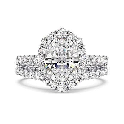 Enchanted Star Cinderella 4.75 CT. TW Oval Lab-Grown Diamond Frame Engagement Ring in 14K White Gold