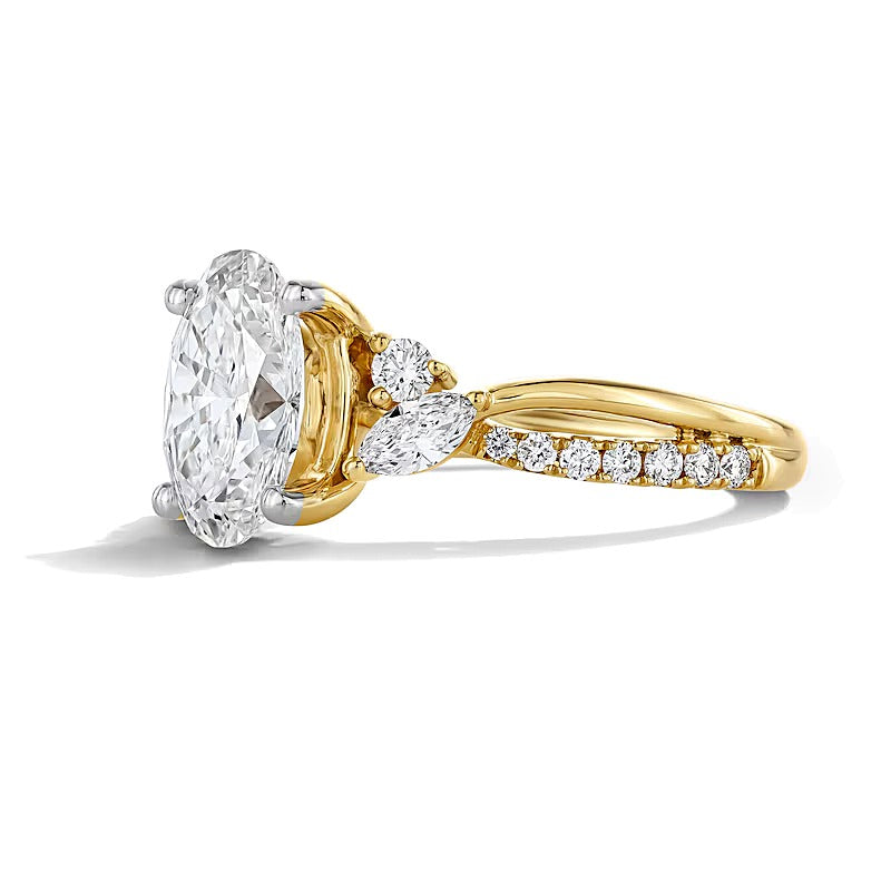 2.38 CT. TW Oval Lab-Grown Diamond Split Shank Engagement Ring in 14K Gold (F/VS2)