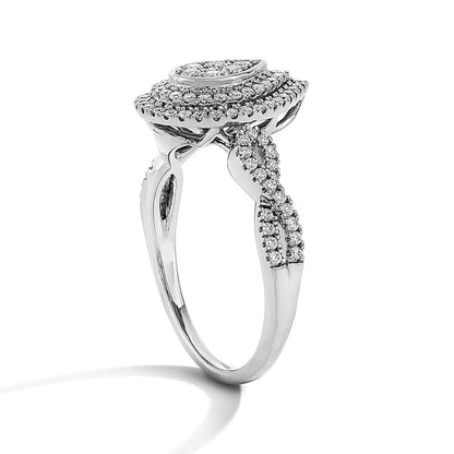 0.5 CT. TW Multi-Diamond Double Frame Engagement Ring in 10K White Gold