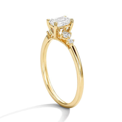 0.63 CT. TW Emerald-Cut Lab-Grown Diamond Five-Stone Promise Ring in 10K Gold (F/SI2)