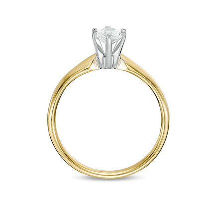 1.0 CT. Marquise Diamond Solitaire Engagement Ring in 14K Gold (I/I2)