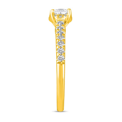 1.0 CT. TW Princess-Cut Diamond Hidden Frame Bridal Set in 14K Gold (I/I2)