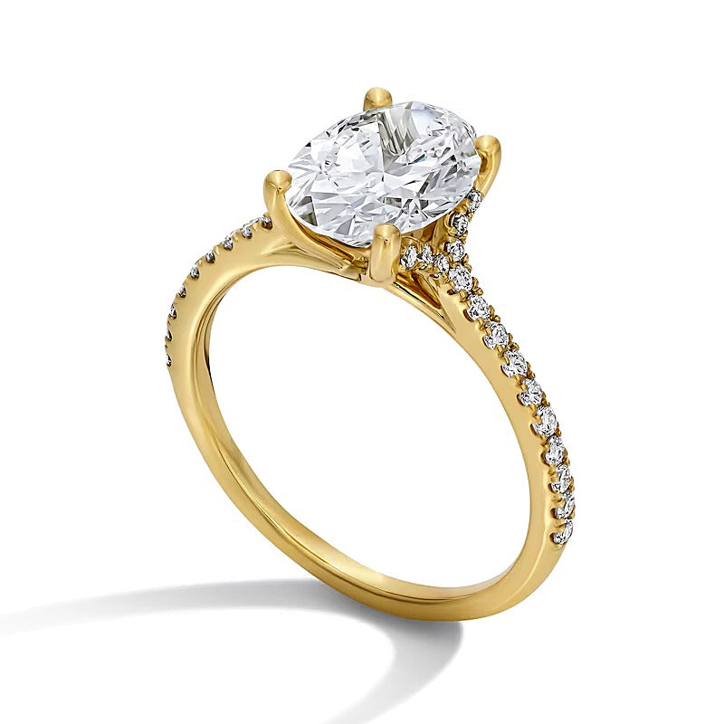 2.25 CT. TW Oval Lab-Grown Diamond Engagement Ring in 14K Gold (F/VS2)