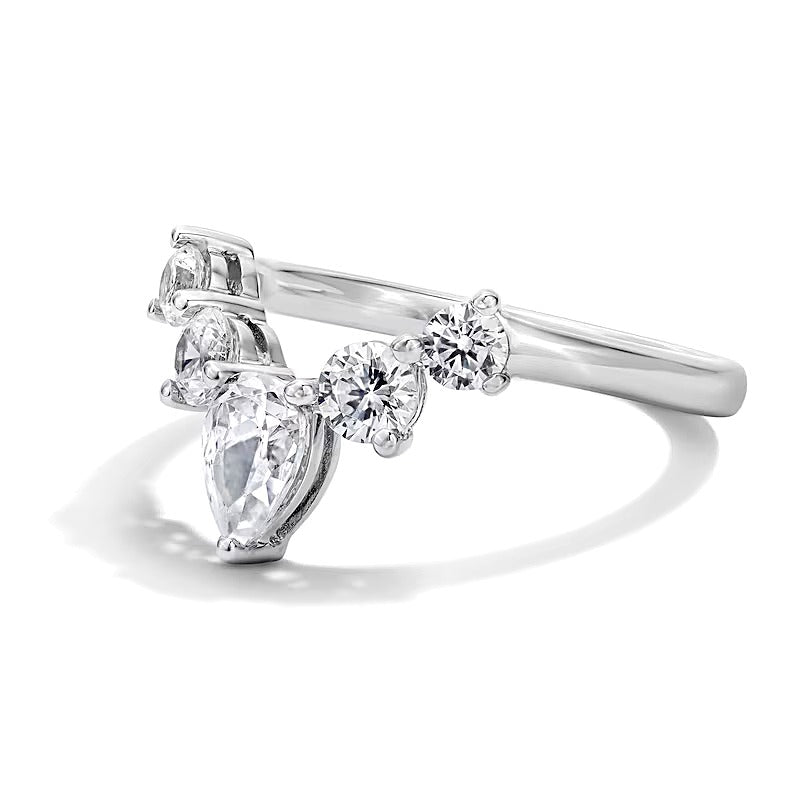 1.0 CT. TW Pear-Shaped Lab-Grown Diamond Solitaire Enhancer Ring in 14K White Gold (F/VS2)