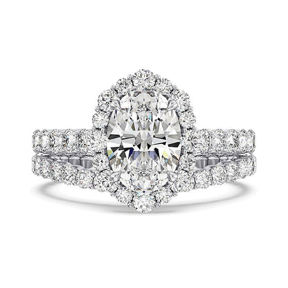 Enchanted Star Cinderella 3.5 CT. TW Oval Lab-Grown Diamond Frame Engagement Ring in 14K White Gold