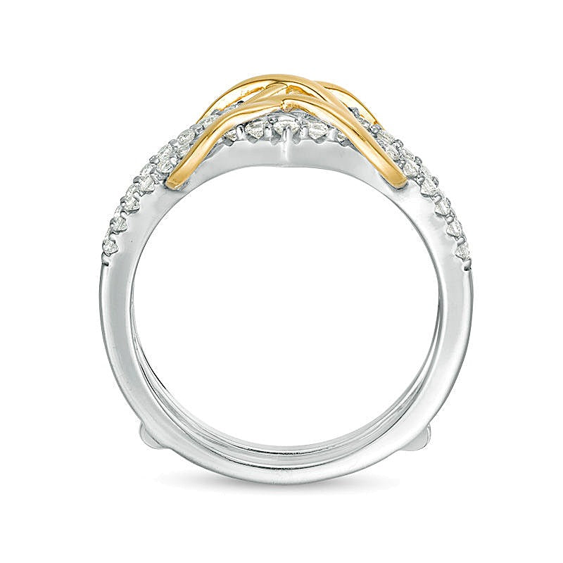 0.38 CT. TW Diamond Infinity Chevron Solitaire Enhancer in 10K Two-Tone Gold