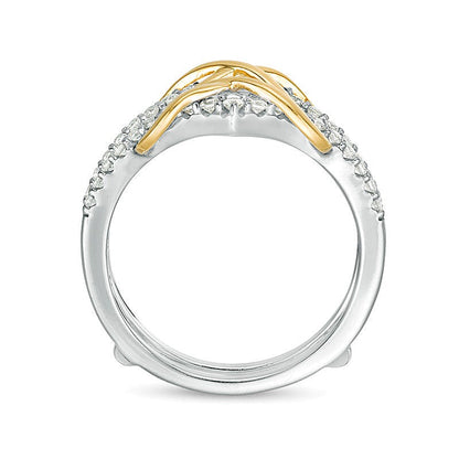 0.38 CT. TW Diamond Infinity Chevron Solitaire Enhancer in 10K Two-Tone Gold