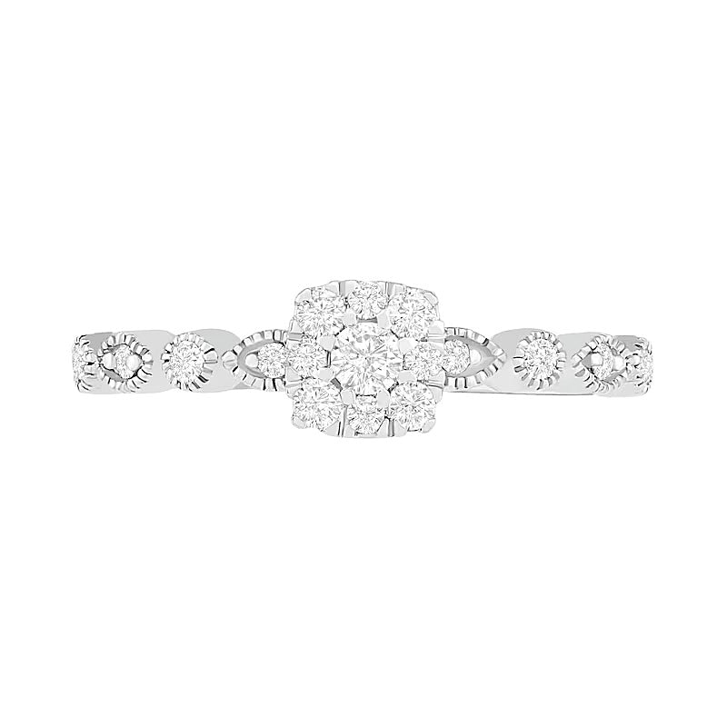0.38 CT. TW Composite Diamond Vintage-Style Bridal Set in 10K White Gold