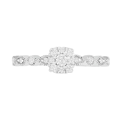 0.38 CT. TW Composite Diamond Vintage-Style Bridal Set in 10K White Gold