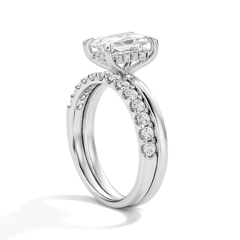 2.0 CT. TW Radiant-Cut Lab-Grown Diamond Bridal Set in 14K White Gold (F/VS2)