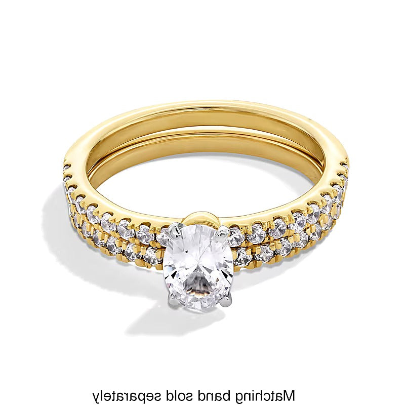 1.0 CT. TW Oval Lab-Grown Diamond Engagement Ring in 14K Gold (F/SI2)