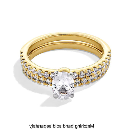 1.0 CT. TW Oval Lab-Grown Diamond Engagement Ring in 14K Gold (F/SI2)