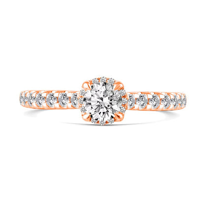 1.0 CT. TW Diamond Hidden Frame Bridal Set in 14K Rose Gold (I/I2)