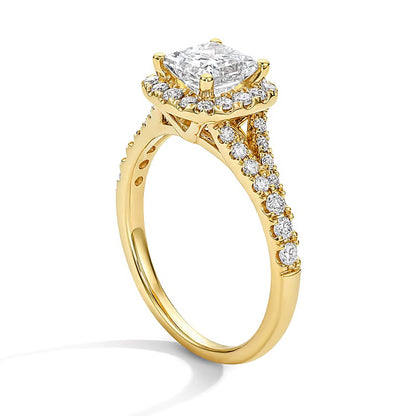 1.5 CT. TW Princess-Cut Lab-Grown Diamond Frame Engagement Ring in 14K Gold (F/VS2)