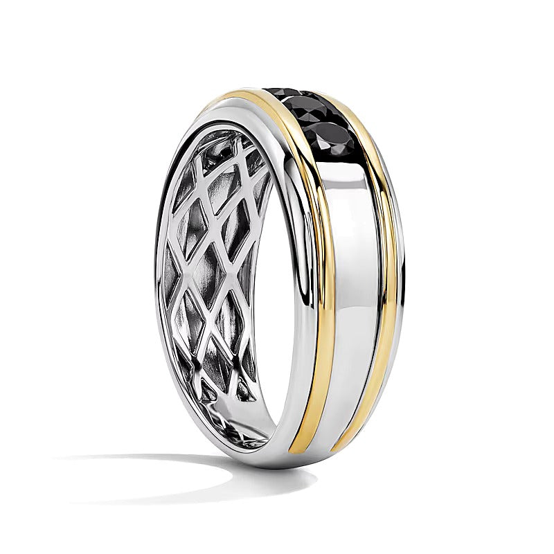 1.0 CT. TW Black Diamond Five-Stone Band in 10K Two-Tone Gold