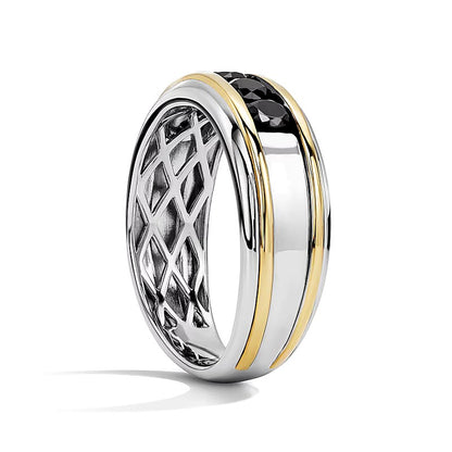 1.0 CT. TW Black Diamond Five-Stone Band in 10K Two-Tone Gold