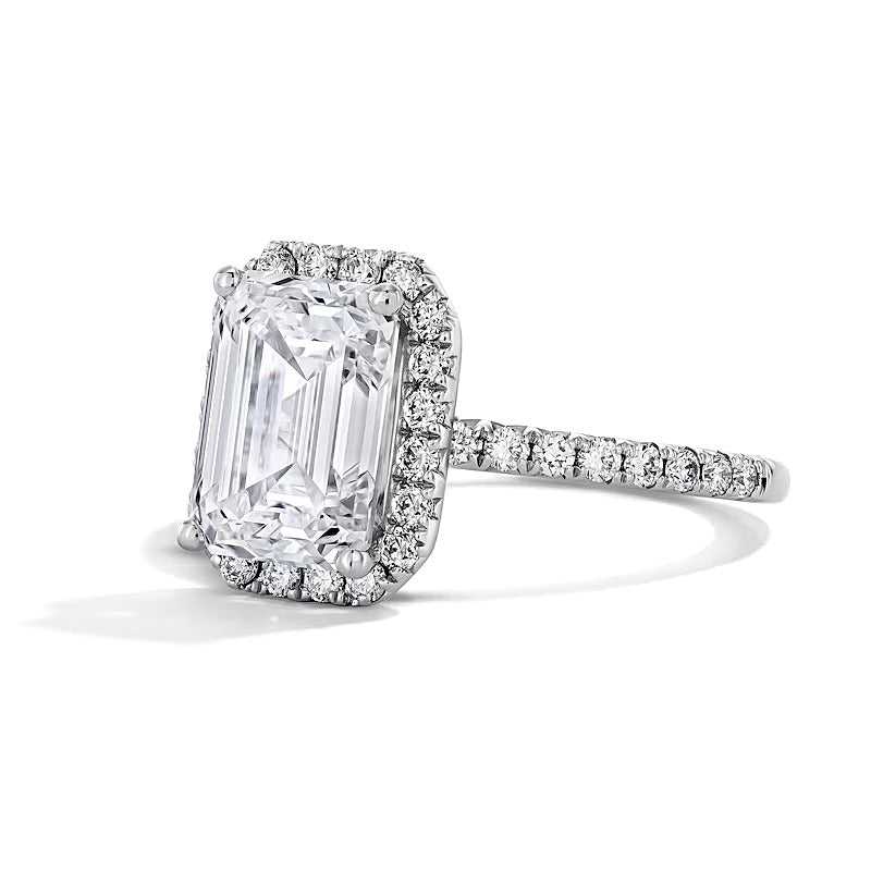 3.5 CT. TW Emerald-Cut Lab-Grown Diamond Frame Engagement Ring in 14K White Gold (F/VS2)
