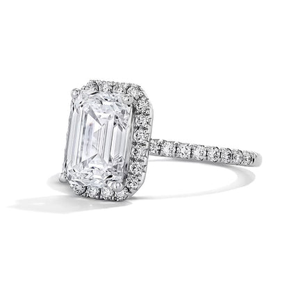 3.5 CT. TW Emerald-Cut Lab-Grown Diamond Frame Engagement Ring in 14K White Gold (F/VS2)
