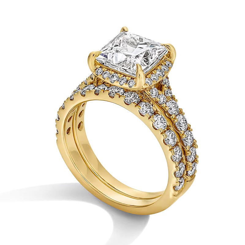4.5 CT. TW Princess-Cut Lab-Grown Diamond Frame Bridal Set in 14K Gold (F/VS2)