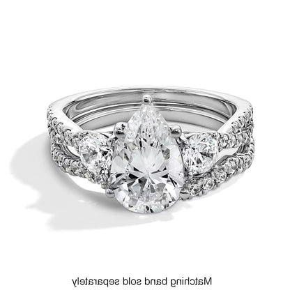 2.75 CT. TW Pear-Shaped Lab-Grown Diamond Three Stone Engagement Ring in 14K White Gold (F/SI2)