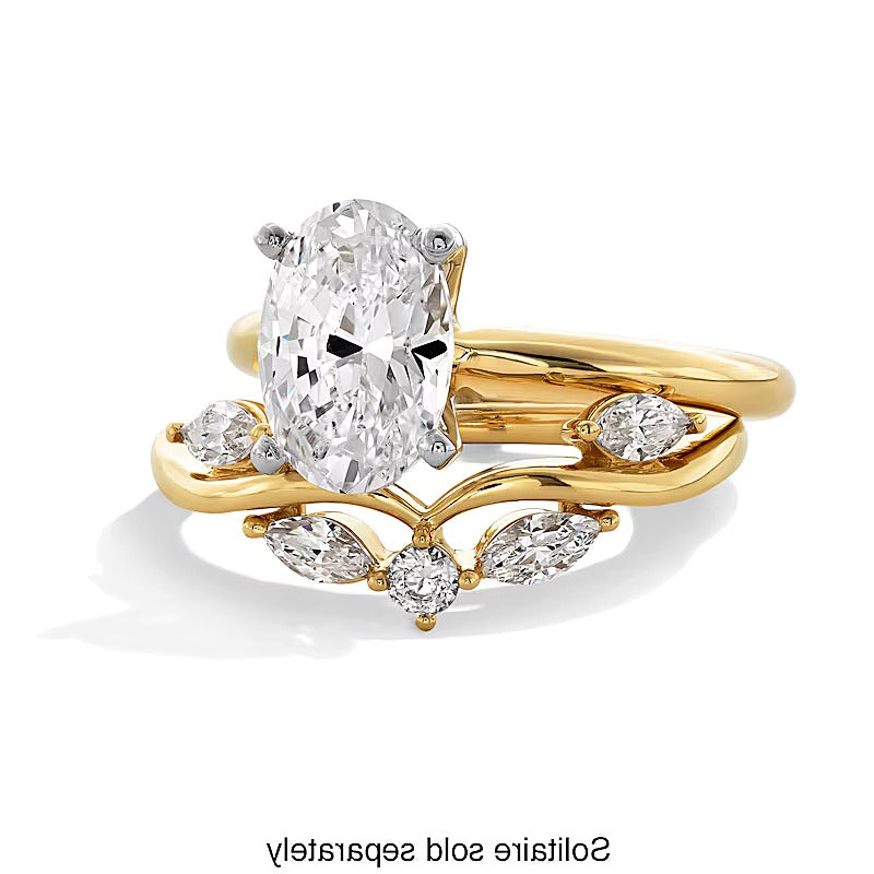 0.38 CT. TW Marquise and Round Lab-Grown Diamond Leaf Vine Contour Band in 14K Gold (F/VS2)