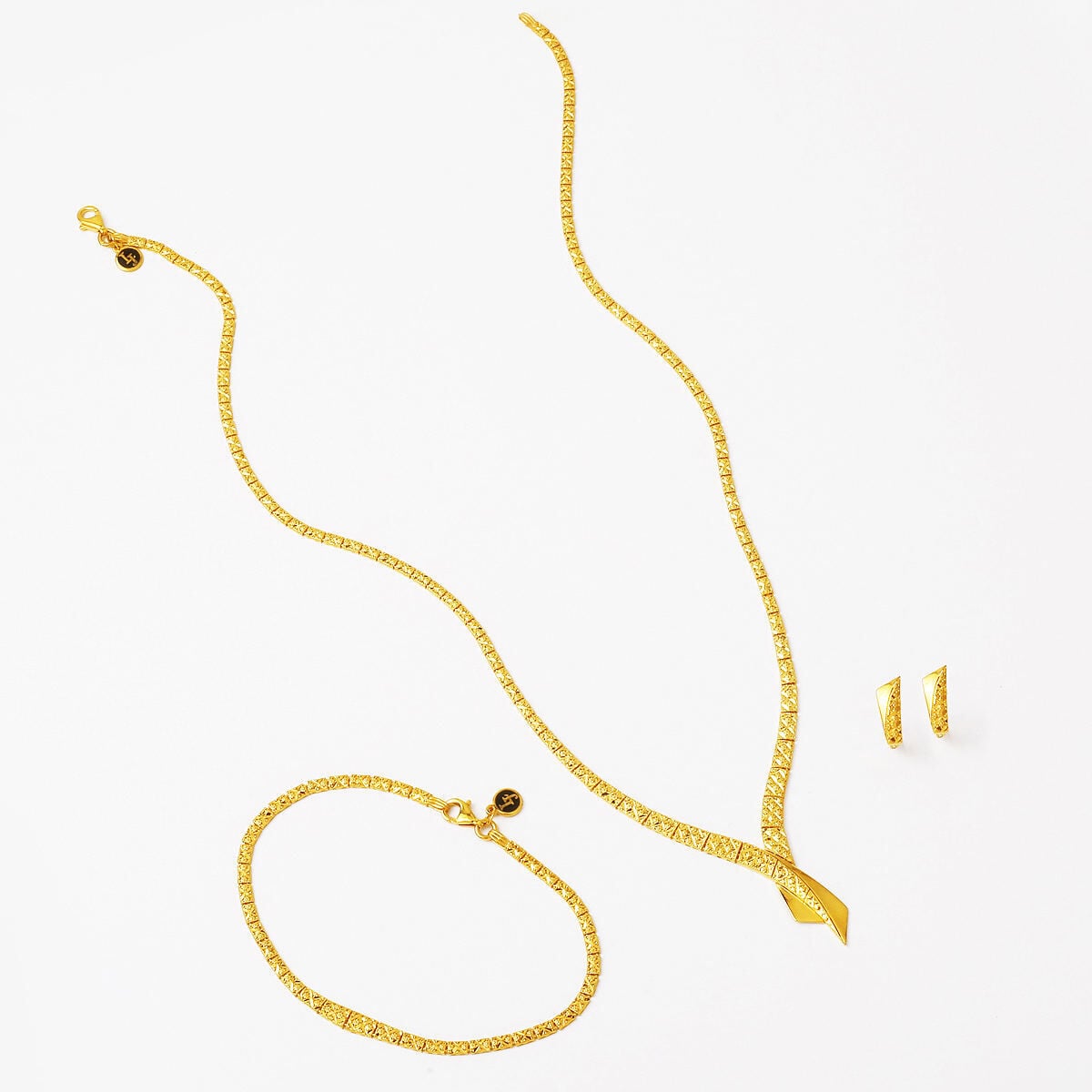 14K Yellow Gold Flower of Life Jewelry Set (13.21 g)