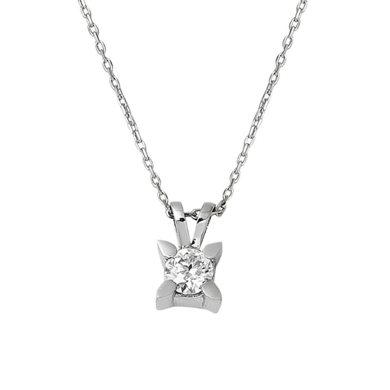14K White Gold 0.50 Ct Solitaire Moissanite Necklace