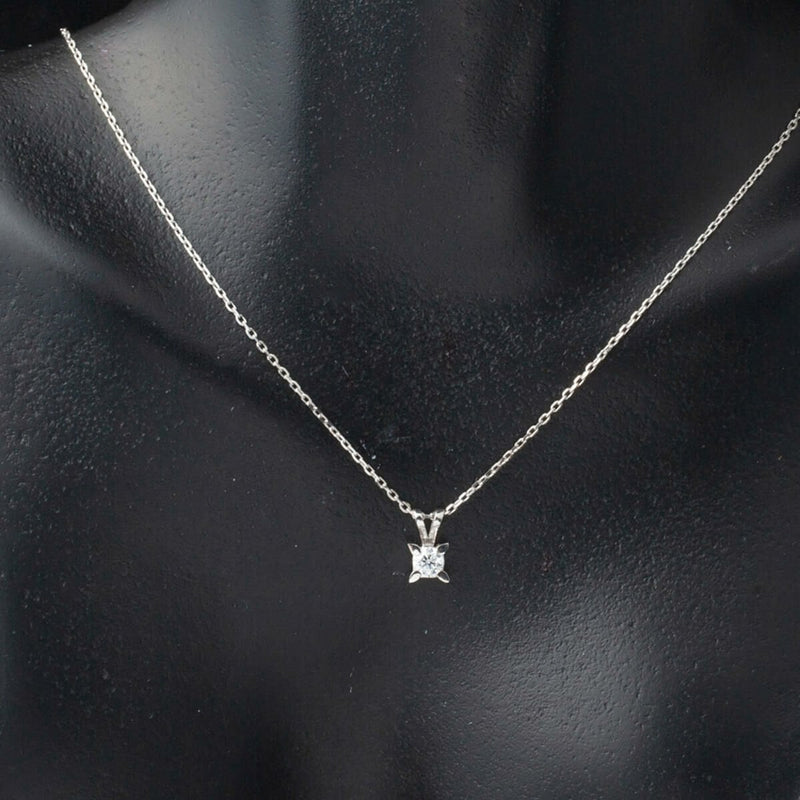 14K White Gold 0.50 Ct Solitaire Moissanite Necklace