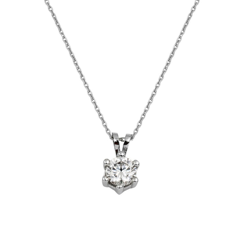 14K White Gold 0.50 Ct Solitaire Moissanite Necklace (1.79 g)