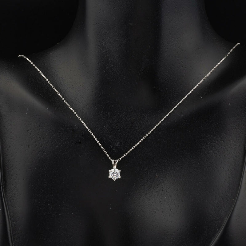 14K White Gold 0.50 Ct Solitaire Moissanite Necklace (1.79 g)
